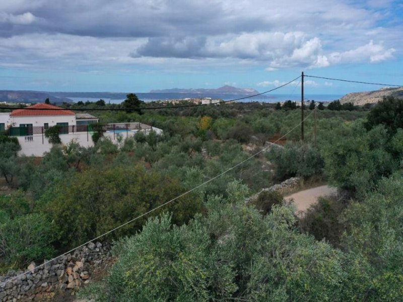 Litsarda Kreta, Litsarda: Grundstück mit Meerblick und Baugenehmigung zu verkaufen Grundstück kaufen